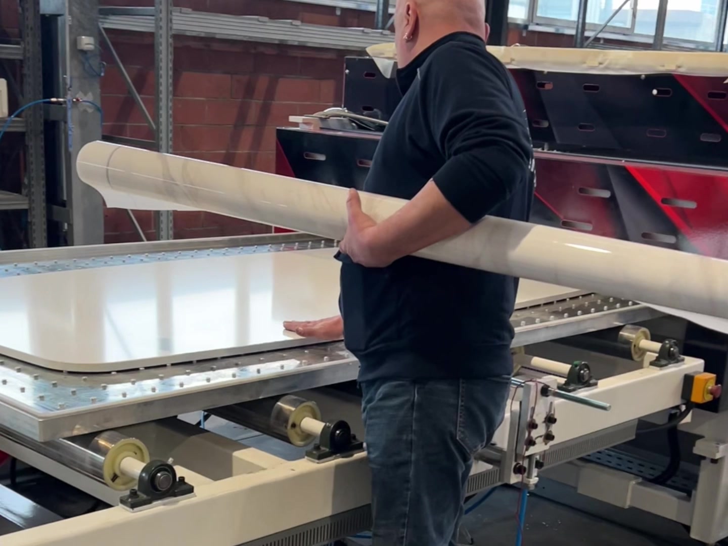 A white fabricated countertop on the Vitium preparation table.